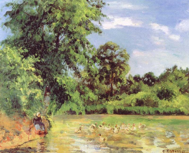 Camille Pissarro Duck pond Germany oil painting art